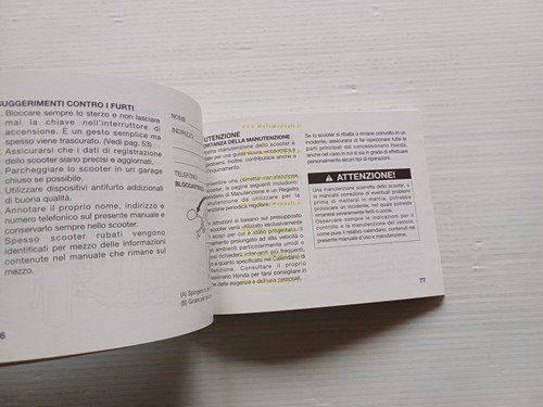 Honda SH 300 - SH 300 A 2007 manuale uso …