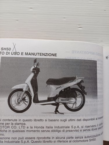 Honda SH 50 1996 manuale uso manutenzione libretto italiano originale