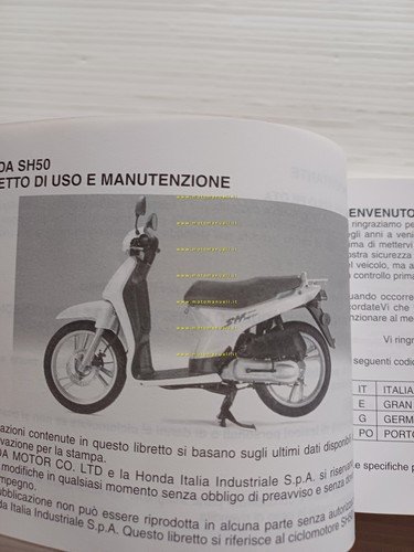 Honda SH 50 1997 manuale uso manutenzione libretto istruzioni italiano …