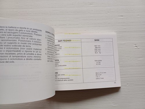 Honda SH 50 1997 manuale uso manutenzione libretto istruzioni italiano …