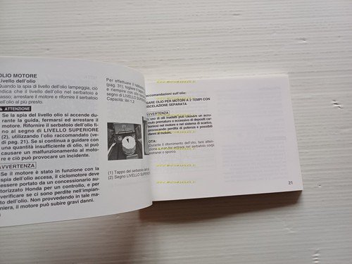 Honda SH 50 1997 manuale uso manutenzione libretto istruzioni italiano …