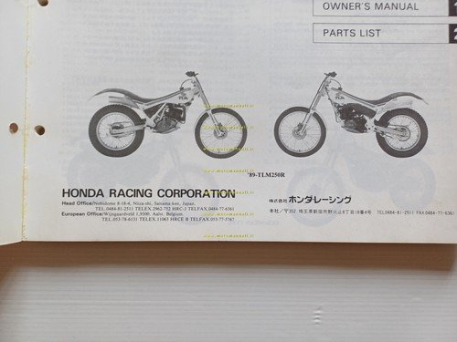 Honda TLM 250 R 1989 manuale uso - officina - …
