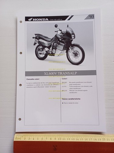 Honda Transalp 1993 presentazione scheda tecnica per la rete vendita …