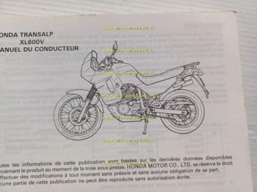 Honda Transalp XL 600 V 1990 manuale uso manutenzione italiano …
