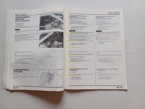Honda Transalp XL 600 V VARIANTI 1995 manuale officina ITALIANO …