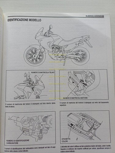 Honda Transalp XL 650 V VARIANTI 2003-4 manuale officina ITALIANO …