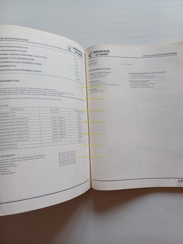 Honda VF 1000 F 1984 manuale officina originale