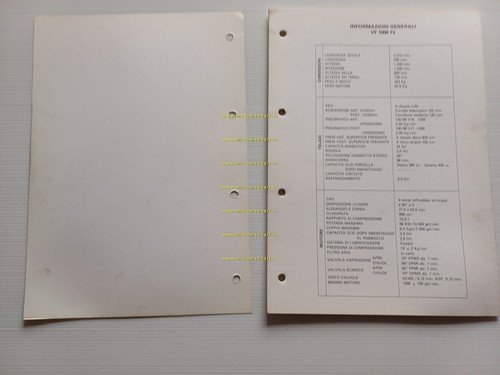 Honda VF 1000 F scheda informazioni tecniche manuale officina italiano …