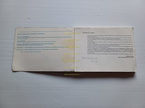 Honda VF 1000 R 1984 manuale uso e officina riparazione …