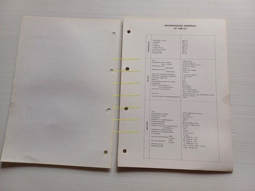 Honda VF 1100 C scheda informazioni tecniche manuale officina italiano …