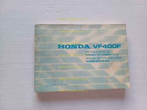 Honda VF 400 F 1983-84 manuale uso manutenzione libretto originale …
