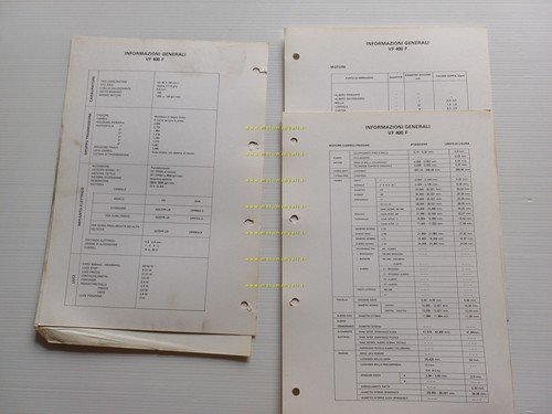 Honda VF 400 F scheda informazioni tecniche manuale officina italiano …