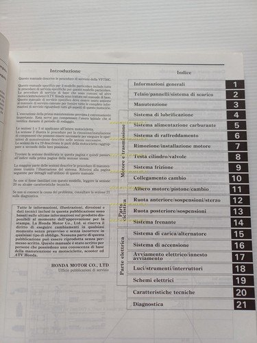 HONDA VF 750 C 1993 manuale officina riparazione ITALIANO originale