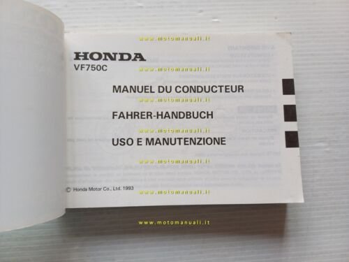 Honda VF 750 C 1993 manuale uso manutenzione libretto italiano …