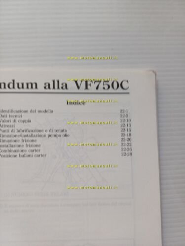 Honda VF 750 C VARIANTI 1994 manuale officina ITALIANO originale