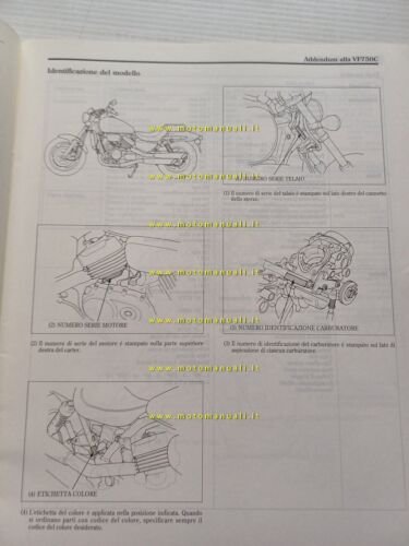 Honda VF 750 C VARIANTI 1995 manuale officina ITALIANO originale