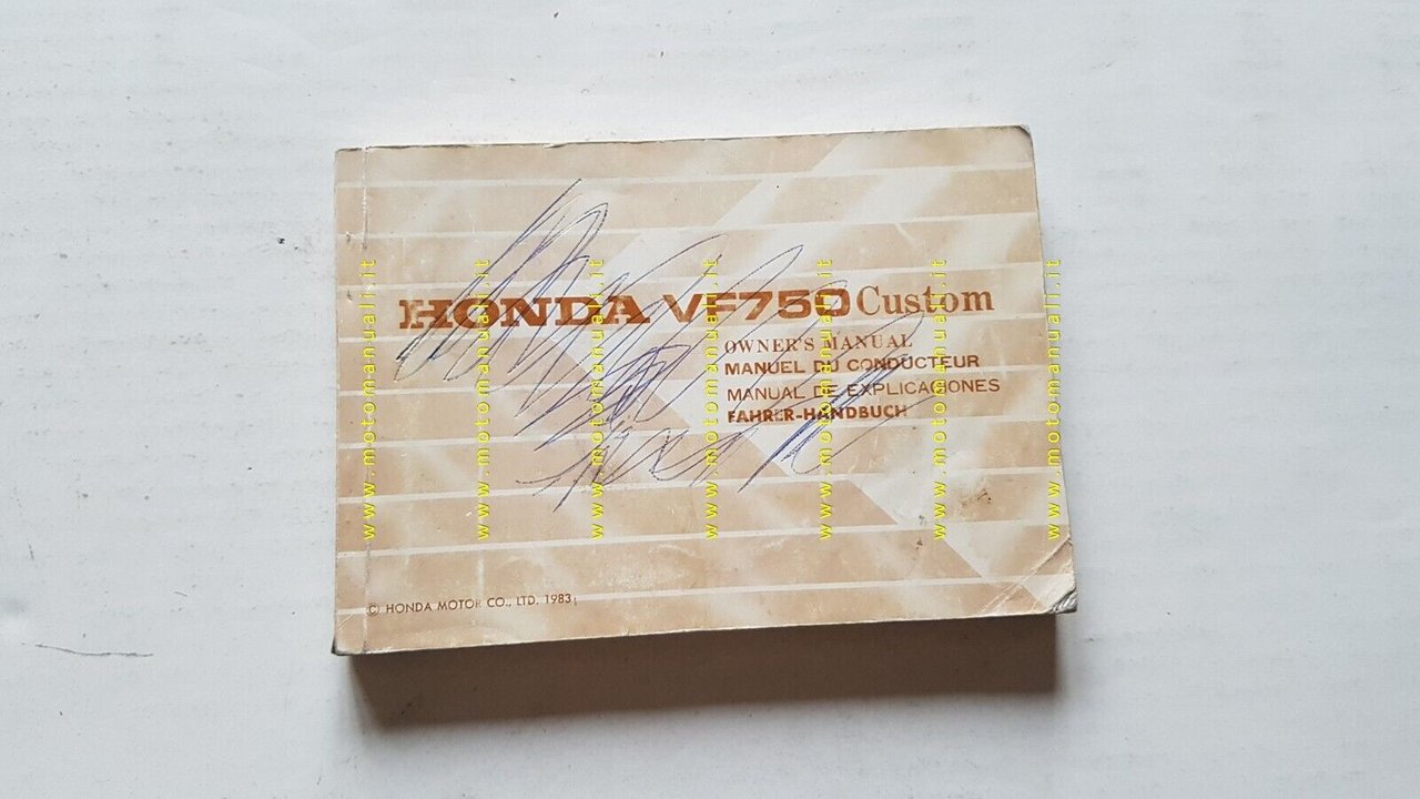 Honda VF 750 Custom 1983 manuale uso manutenzione INGLESE originale