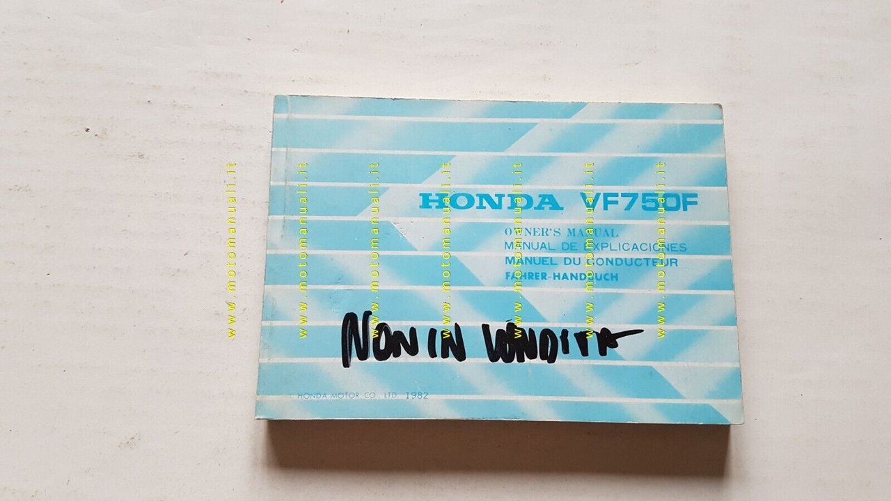 Honda VF 750 F 1982 manuale uso manutenzione libretto INGLESE …