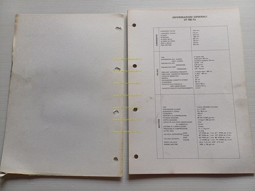 Honda VF 750 F scheda informazioni tecniche manuale officina italiano …