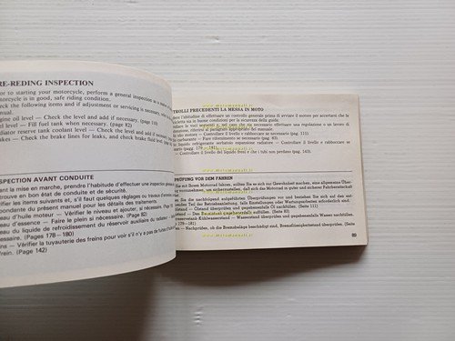 Honda VFR 750 F 1985-86 manuale uso manutenzione italiano originale