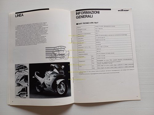 Honda VFR 750 F 1985 presentazione stampa depliant ITALIANO originale