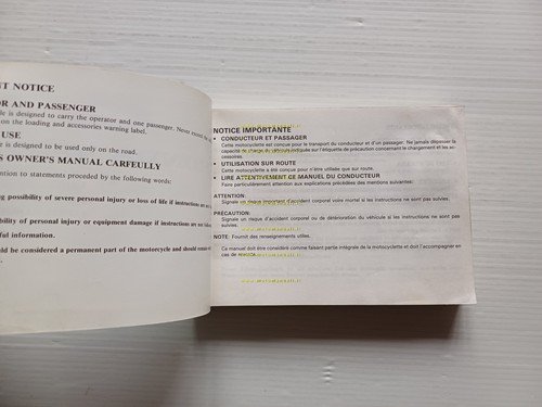 Honda VFR 750 F 1987-88 manuale uso manutenzione italiano originale