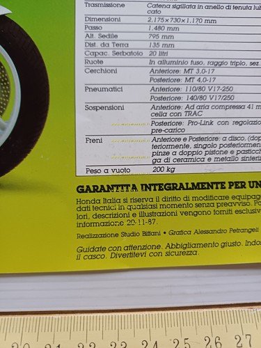 Honda VFR 750 F 1988 depliant italiano originale