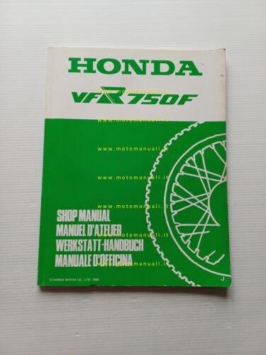 HONDA VFR 750 F 1988 SUPPLEMENTO AGGIORNAMENTO manuale officina originale