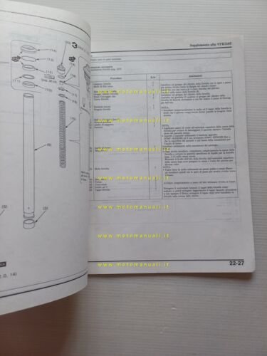 Honda VFR 750 F 1991 aggiornamento SUPPLEMENTO manuale officina originale