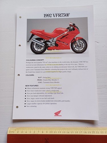 Honda VFR 750 F 1992 presentazione scheda tecnica per la …