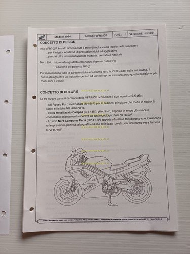 Honda VFR 750 F 1994 presentazione per la rete vendita …