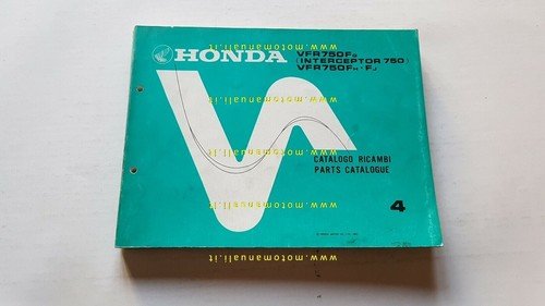HONDA VFR 750 F Interceptor 1987 catalogo ricambi ORIGINALE Parts …
