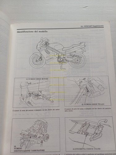 Honda VFR 750 F VARIANTI 1993 manuale officina ITALIANO originale
