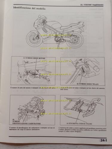 Honda VFR 750 F VARIANTI 1996 manuale officina ITALIANO originale