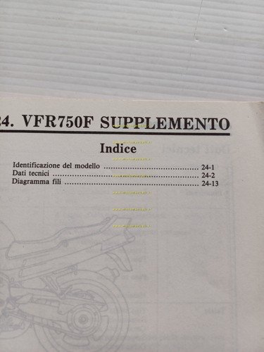 Honda VFR 750 F VARIANTI 1996 manuale officina ITALIANO originale