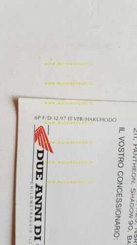 Honda VFR 800 1998 depliant originale