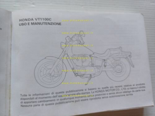Honda VT 1100 C 1993 Manuale Uso Manutenzione ITALIANO originale