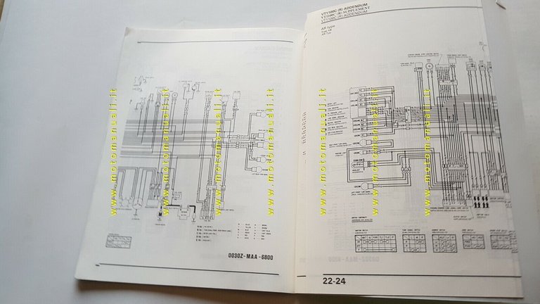 Honda VT 1100 C 1993 varianti SUPPLEMENTO manuale officina originali