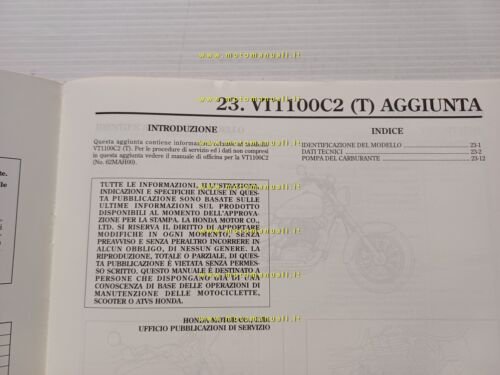 Honda VT 1100 C2 VARIANTI 1995 manuale officina ITALIANO originale