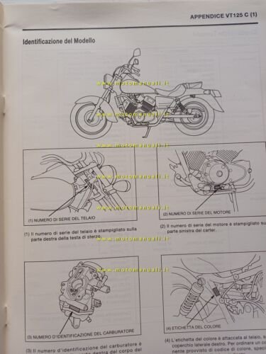 Honda VT 125 C1 VARIANTI 2000 manuale officina ITALIANO originale