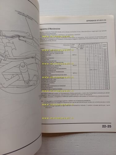 Honda VT 125 C1 VARIANTI 2000 manuale officina ITALIANO originale