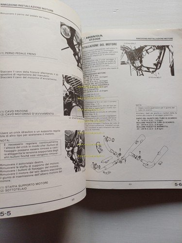 HONDA VT 500 E 1985 manuale officina ITALIANO originale