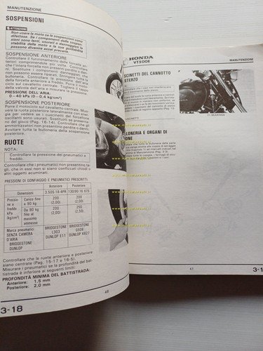 HONDA VT 500 E 1985 manuale officina ITALIANO originale