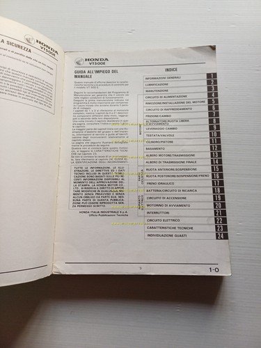 HONDA VT 500 E 1985 manuale officina ITALIANO originale