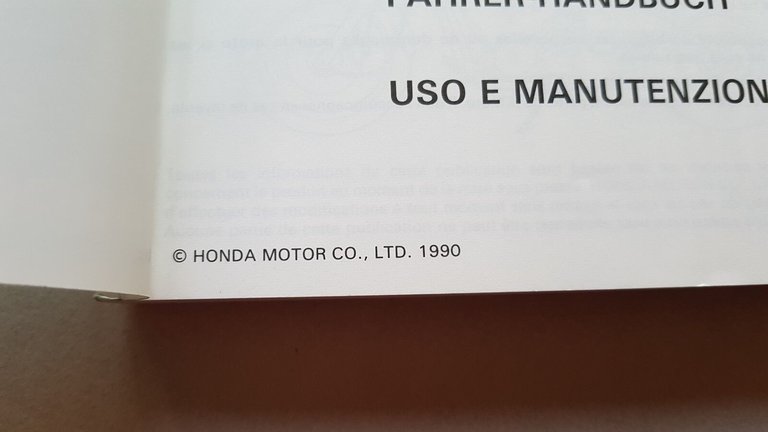 Honda VT 600 C CUSTOM 1990 manuale uso italiano originale …