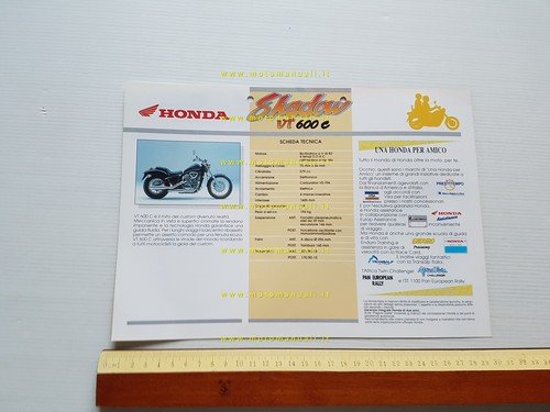 Honda VT 600 C Shadow anni 90 depliant italiano originale