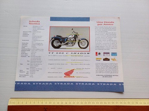 Honda VT 600 Shadow 1994 depliant italiano originale