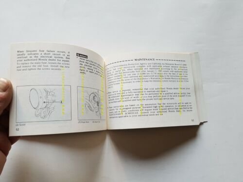 Honda VT 700 C Shadow 1985 manuale uso inglese originale …