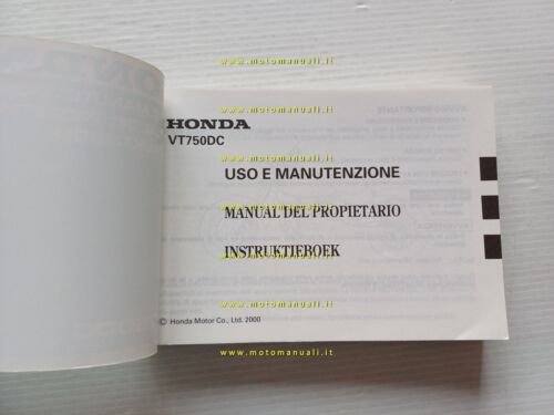 Honda VT 750 C Shadow 2000 manuale uso manutenzione libretto …