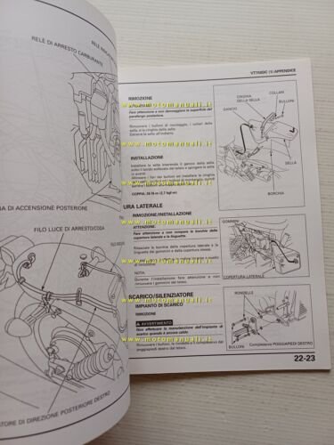 Honda VT 750 C1 VARIANTI 2000 manuale officina ITALIANO originale